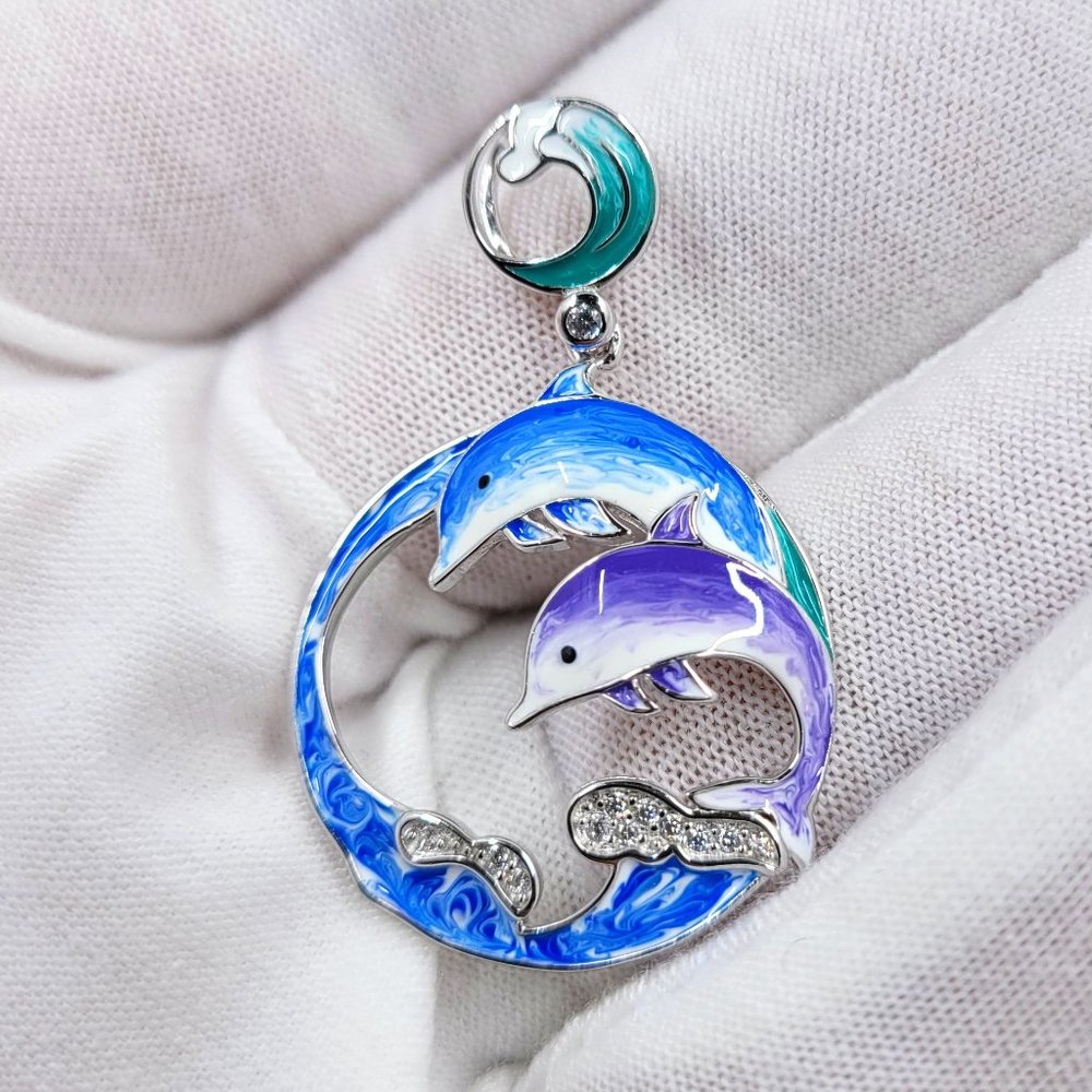 Sterling Silver Enameled Pendant